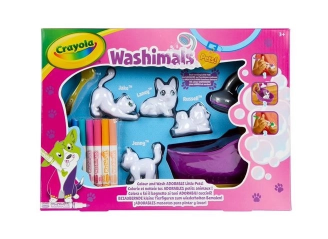 Kreatív szett festhető figurákkal: CRAYOLA Washimals kád szett