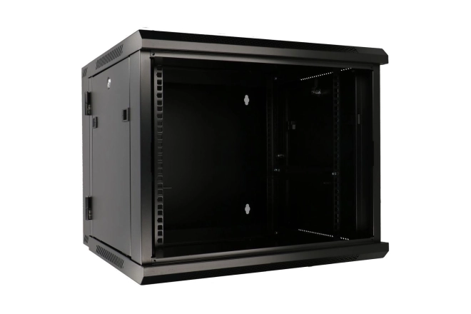 Fali kétszárnyú rack szekrény 6U 600x600 fekete