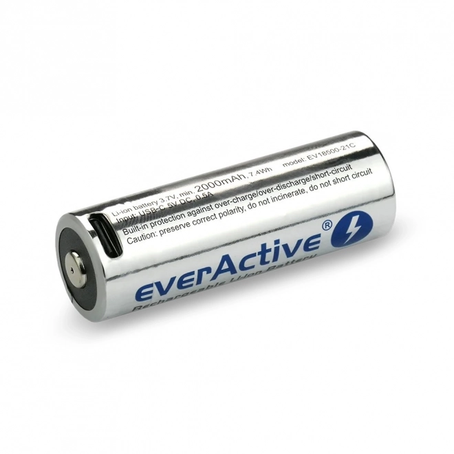 EverActive 18500 Li-ion 3,7V 2100 mAh USB-C újratölthető akkumulátor