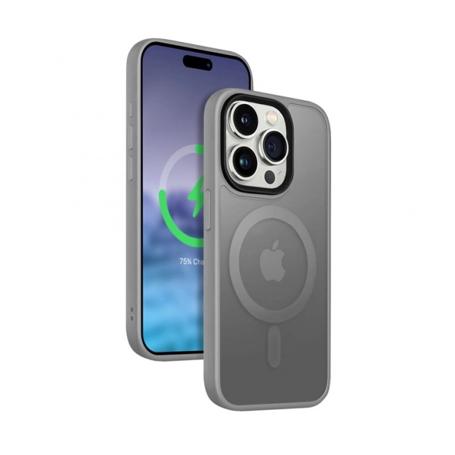 Szürke Hybrid Frost MAG tok iPhone 15 Pro MagSafe kompatibilis