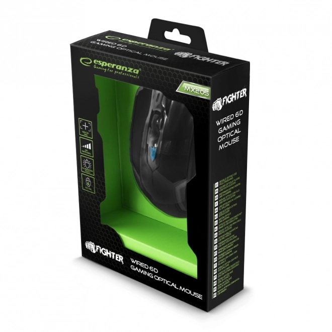 Vezetékes gamer egér optikai USB kék