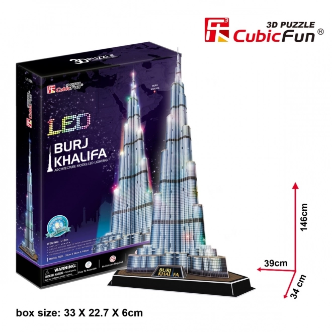 CubicFun LED világító Burj Khalifa puzzle