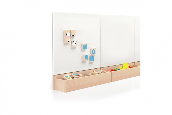 Fa mágneses puzzle állatos képekkel