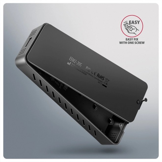 Axagon páncélozott alumínium külső ház USB-C M.2 NVMe SSD-hez
