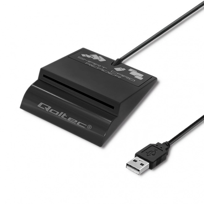 Qoltec intelligens chipkártya olvasó USB C típusú csatlakozóval