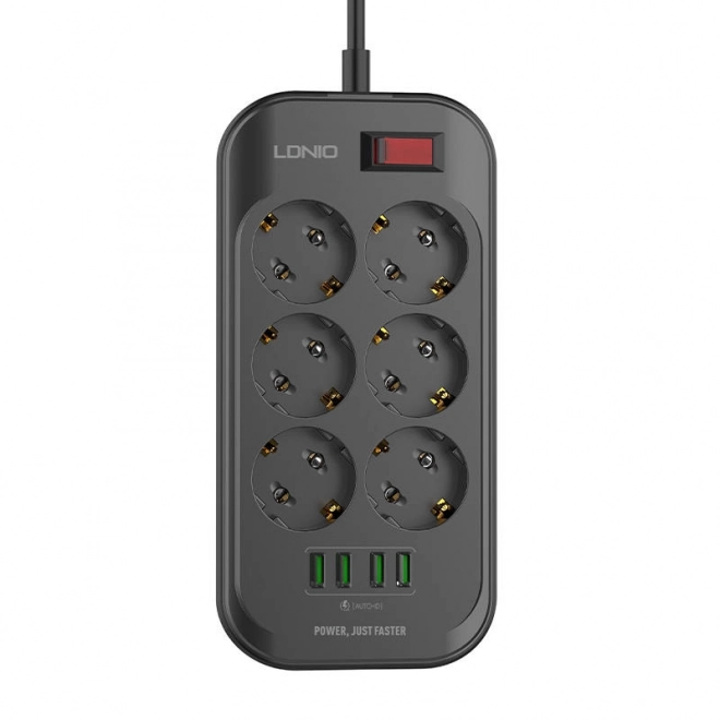 Hatportos elosztó 4 USB porttal, fekete