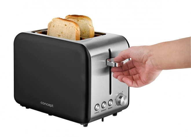Inox fekete kenyérpirító