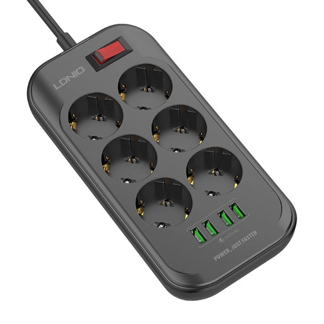 Hatportos elosztó 4 USB porttal, fekete