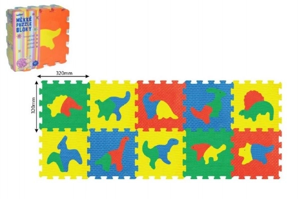 Puha dinoszauruszos puzzle blokkok 32 cm