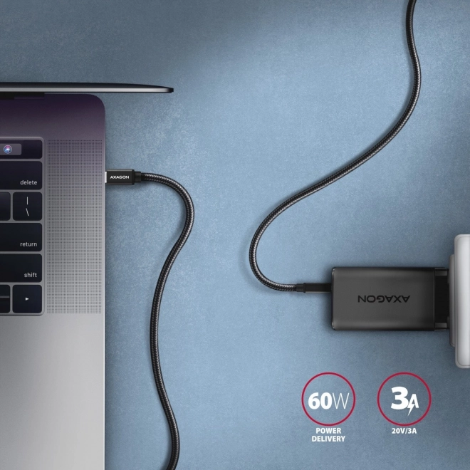 Prémium fekete USB-C - USB-C kábel 1m, 60W