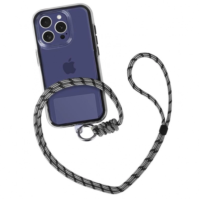 Univerzális nyakba akasztható telefon pánt Ring-02, fekete
