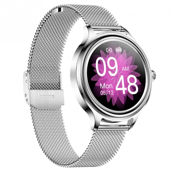 Elegáns Női Smartwatch Ezüst Színben