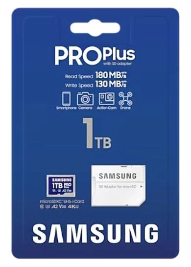 1TB Samsung PRO Plus microSD kártya adapterrel