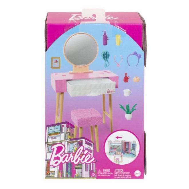 Barbie stílusos bútor kiegészítők – Fésülködőasztal