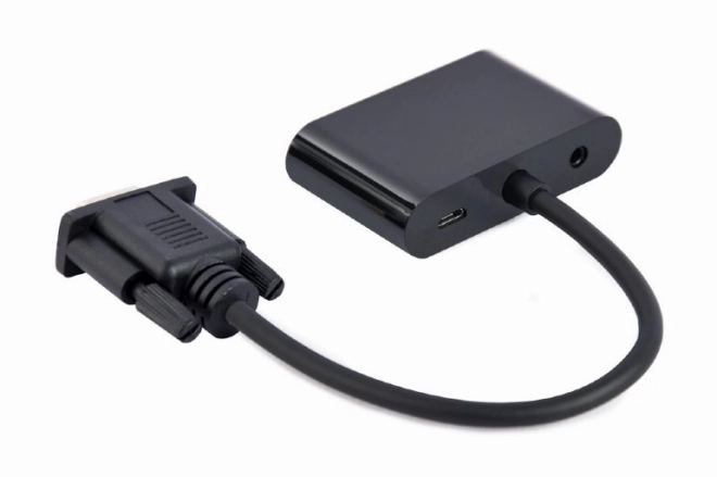 VGA HDMI konverter + VGA fekete, 15 cm