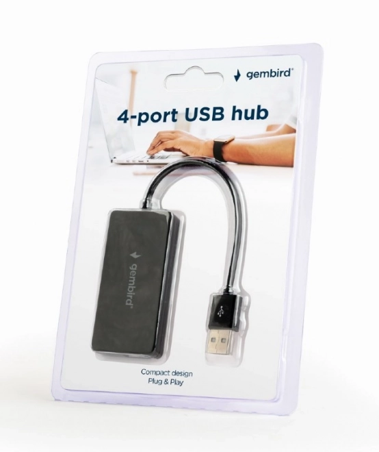 4 portos fekete USB hub