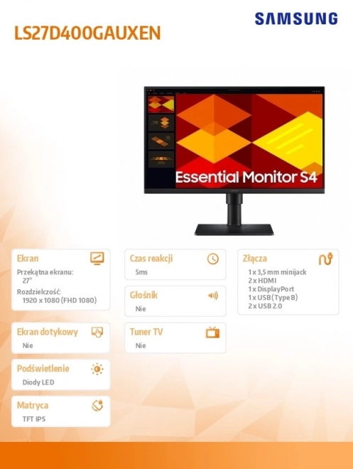 27 hüvelykes monitor S40GD IPS technológiával