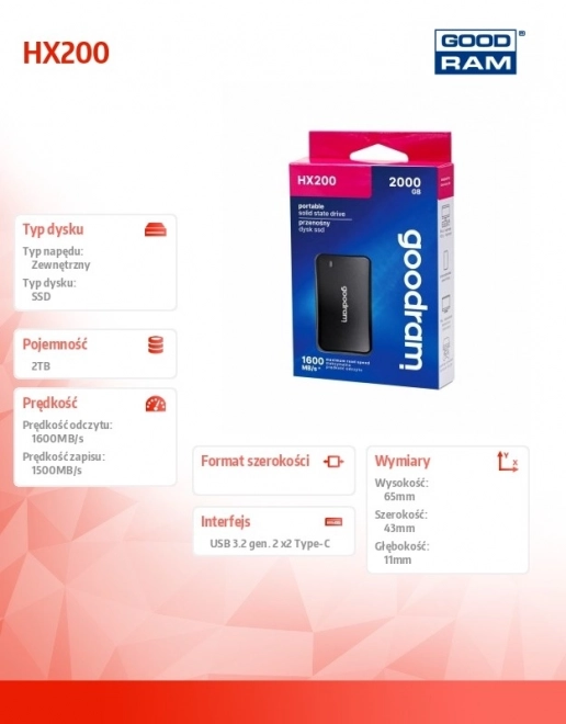 Női stílusos SSD lemez 2TB