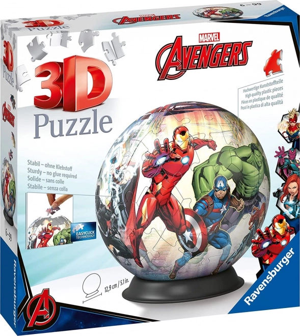 ravensburger 3d puzzlelabda marvel: avengers 73 darabos