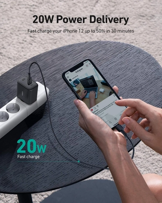 Gyors hálózati töltő USB-C Power Delivery 3.0 20W