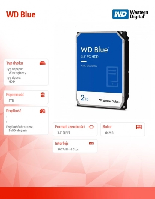 WD Blue merevlemez 2TB