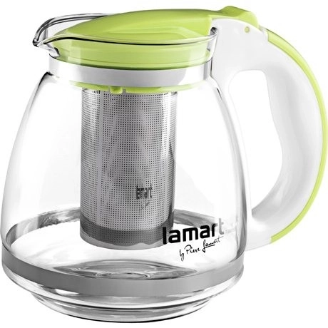 Zöld üveg teáskanna infúzióval 1,5L