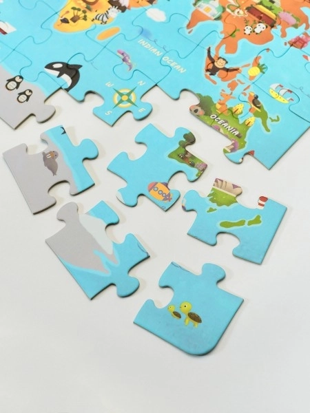 Világ térkép puzzle gyermekeknek