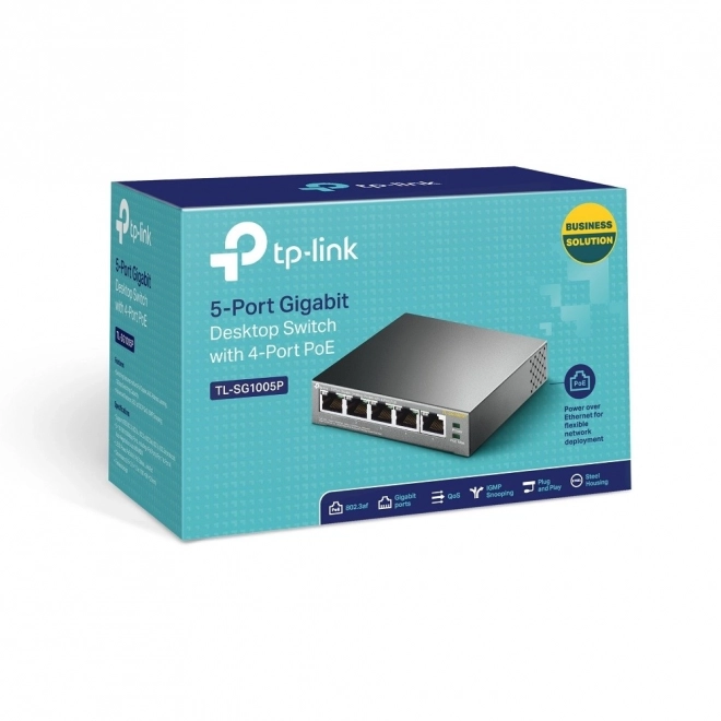 Gigabit ethernet kapcsoló 5 portos PoE funkcióval