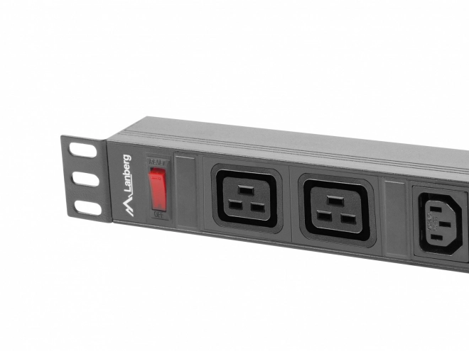 19 colos 1U rack áramelosztó PDU 16A 2X C19 8X IEC C13 fekete