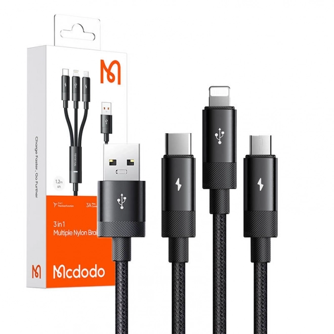 Mcdodo multifunkcionális töltőkábel USB-C / Lightning / Micro USB