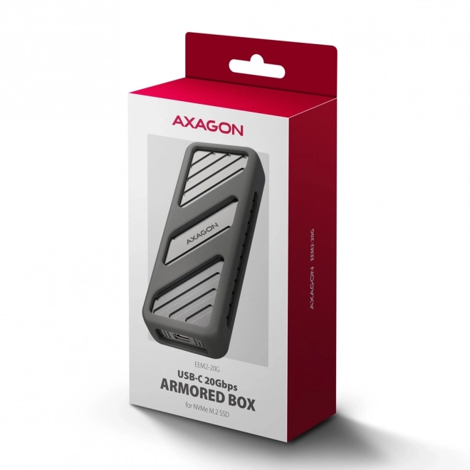 Axagon páncélozott alumínium külső ház USB-C M.2 NVMe SSD-hez
