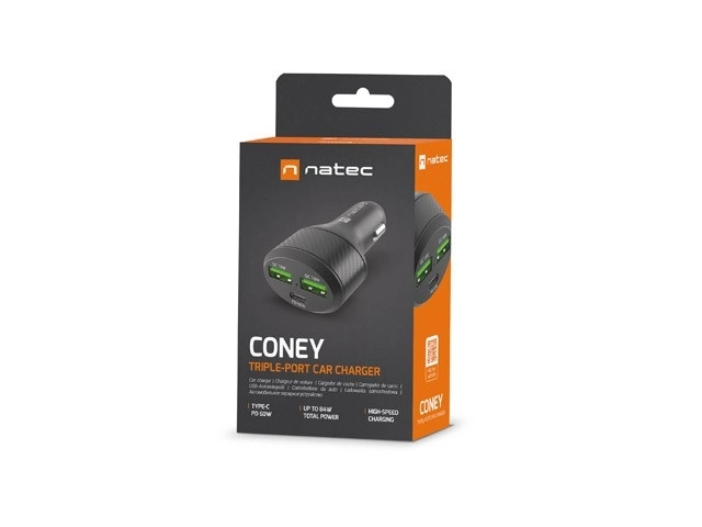 Natec autós töltő 2x USB 1x USB-C gyorstöltéssel