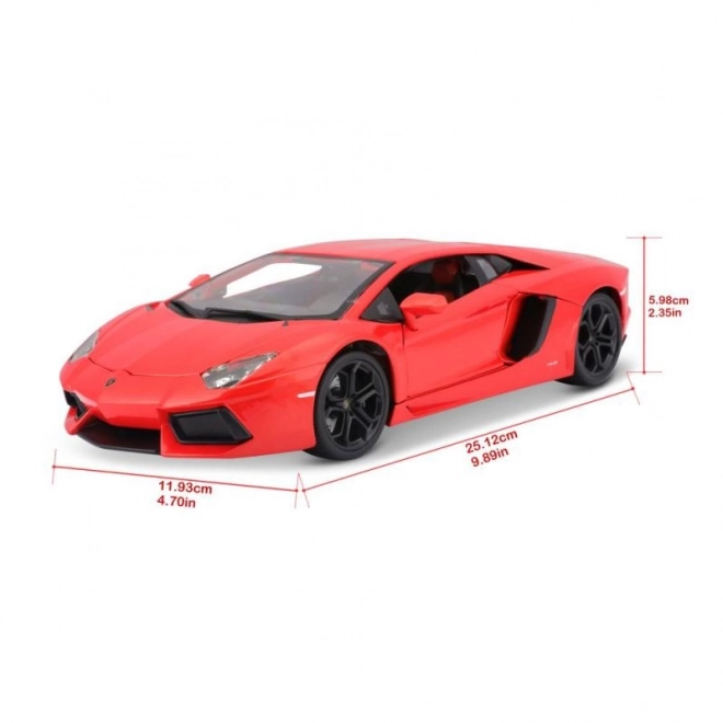 Bburago Lamborghini Aventador LP700-4 fém autó 1:18 méretarányban, narancssárga