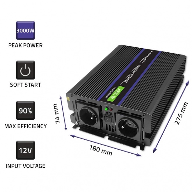 Monolith Feszültségátalakító 12V - 230V
