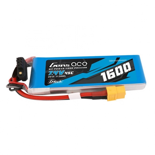 Lítium-polimer akkumulátor 1600mAh 7,4V 45C XT60 csatlakozóval