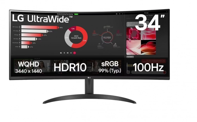 Szélesvásznú monitor 34 hüvelyk IPS