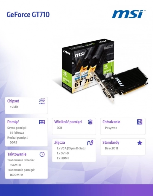 Grafikus kártya MSI GeForce GT 710 2GB