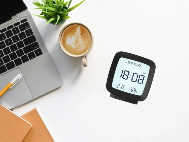 Digitális ébresztőóra LCD kijelzővel, hőmérséklet- és páratartalom méréssel