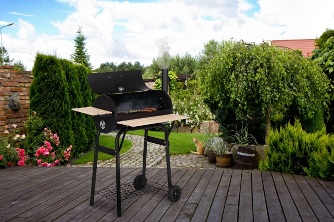 Nagy kerti grill hőmérővel és kéménnyel