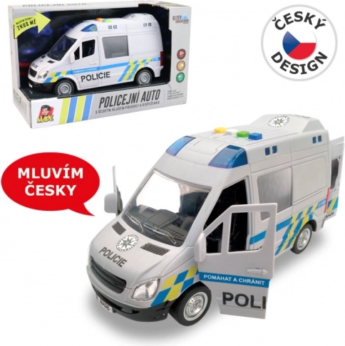 Rendőrségi furgon hanggal és fénnyel, lendkerekes 21 cm