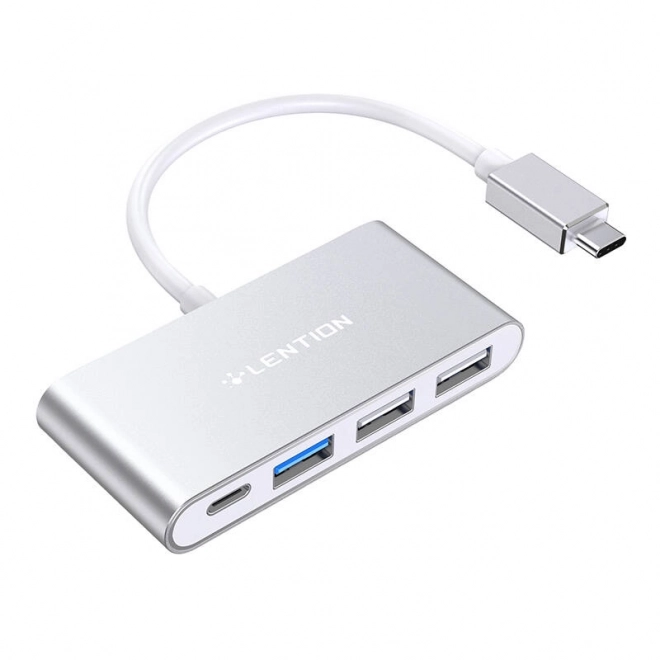 Lention 4 az 1-ben USB-C hub ezüst