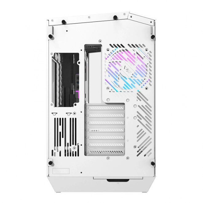 Darkflash számítógépház RGB ventilátorokkal és GPU tartóval, fehér