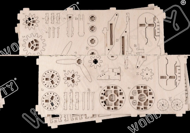 Fából készült 3D puzzle Kétfedelű repülő