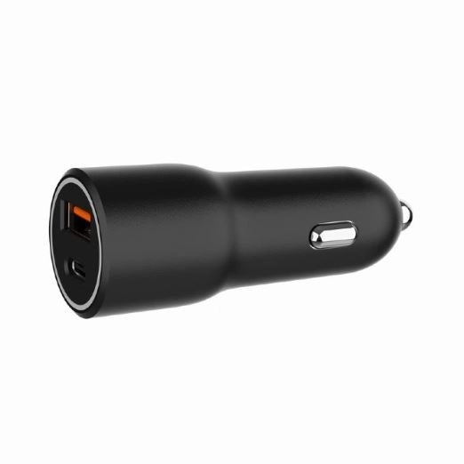 Autós USB töltő USB-A/USB-C 38W PD fekete