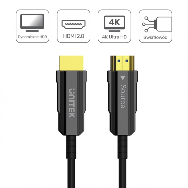 Kiváló minőségű HDMI 2.0 optikai kábel UltraHD 4K 20m
