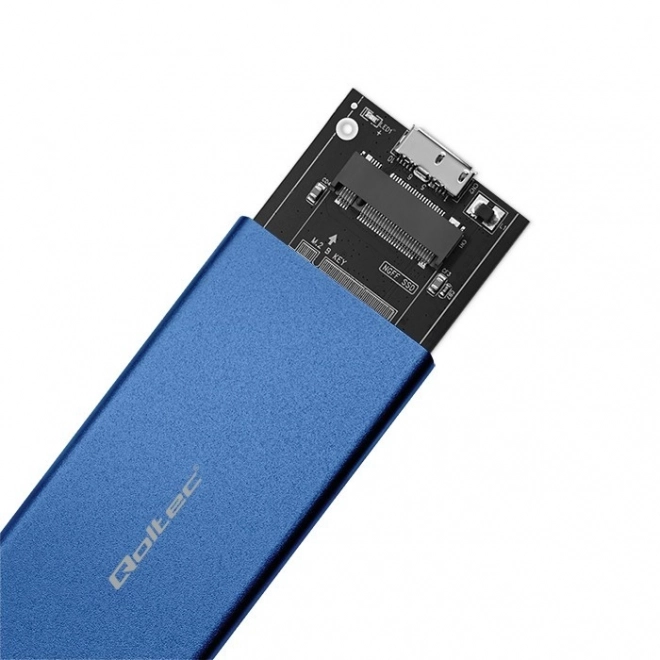 Alumínium kék M.2 SATA SSD ház USB 3.0-val