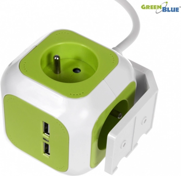 MagicCube hosszabbító elosztó USB-vel, 4 aljzat, 1,4m