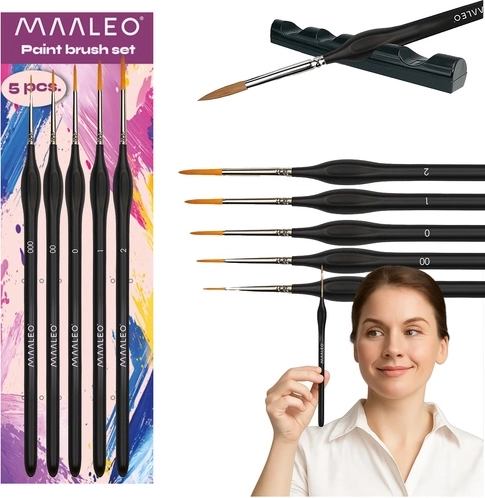 Maaleo festőecset készlet 5 darabbal és talapzattal