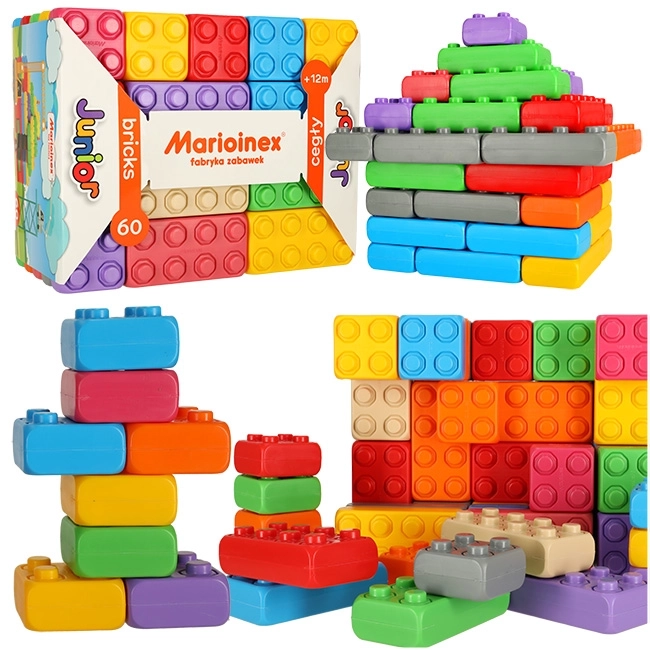 Marioinex színes építőkockák junior 60 darabos készlet
