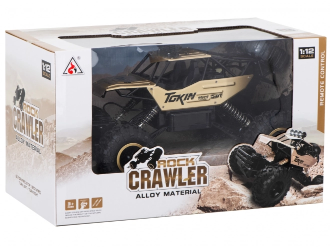 Arany színű RC Rock Crawler távirányítós autó 4WD fém 1:12 méretarány – fekete